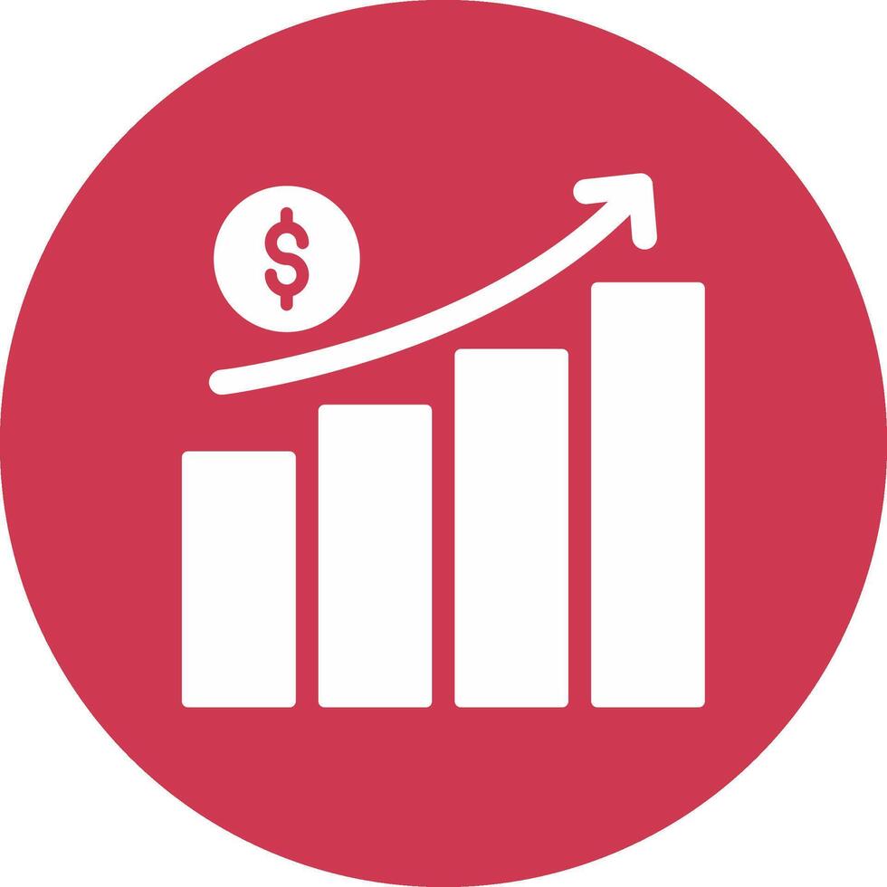 Money Growth Glyph Multi Circle Icon vector