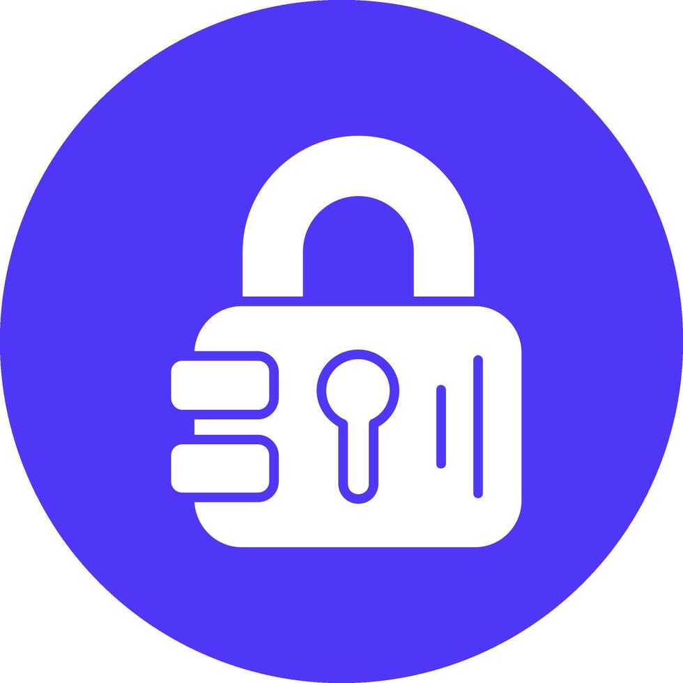 Padlock Glyph Multi Circle Icon vector