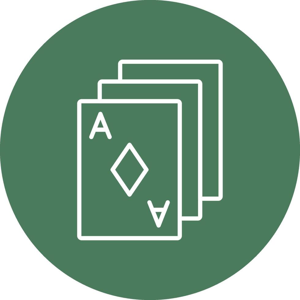 Poker Cards Line Multi Circle Icon vector