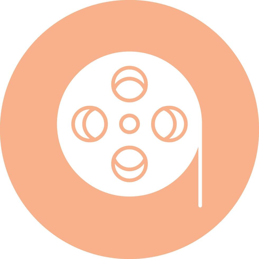 Film Reel Glyph Multi Circle Icon vector