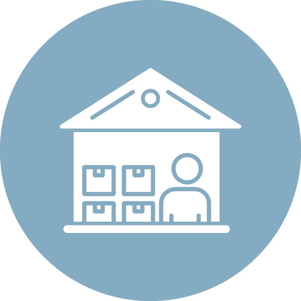 Warehouse Manager Glyph Multi Circle Icon vector