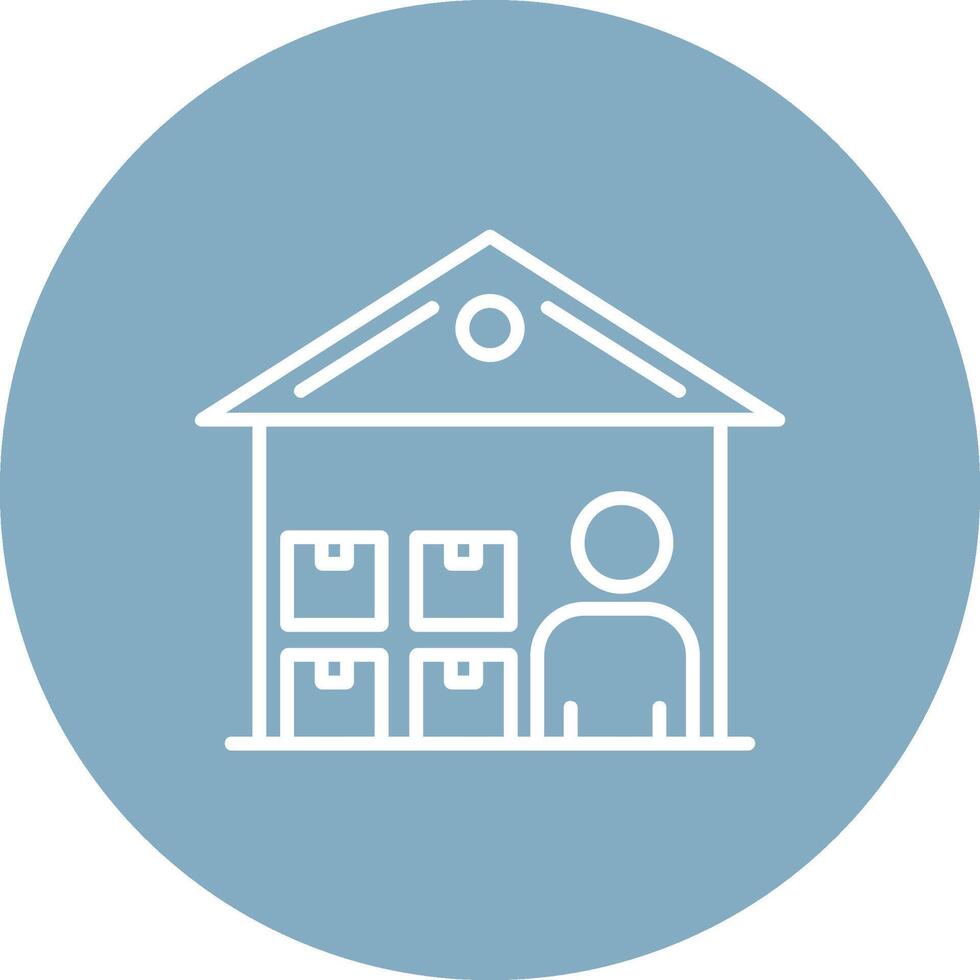 Warehouse Manager Line Multi Circle Icon vector