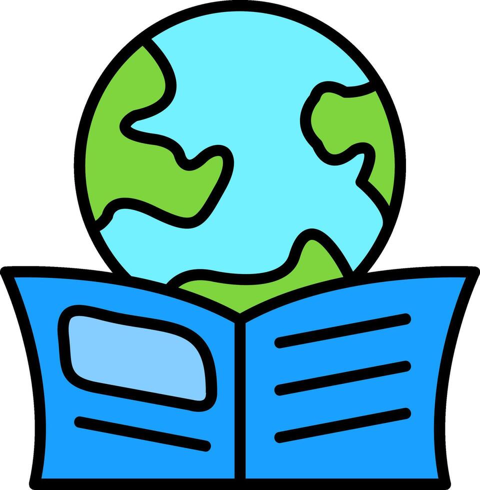 Global Education Line Filled Icon vector