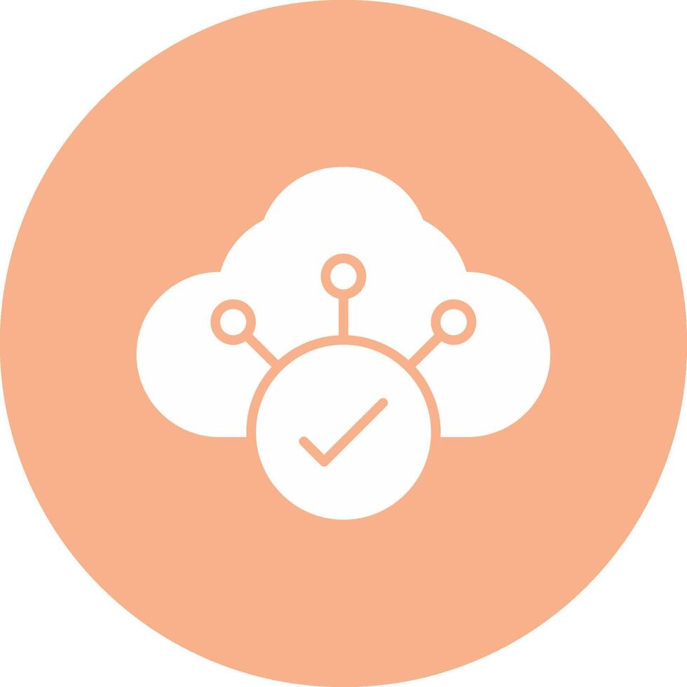 Cloud Glyph Multi Circle Icon vector