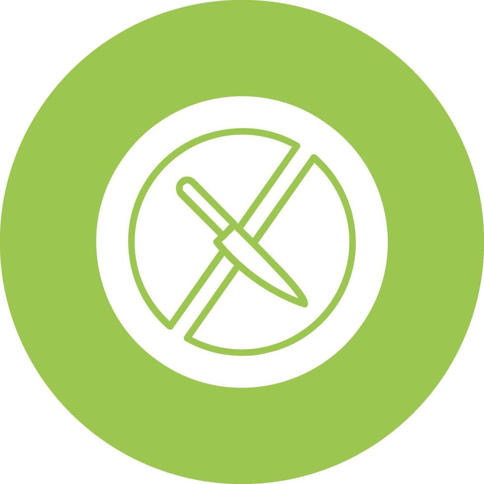 No Knife Glyph Multi Circle Icon vector