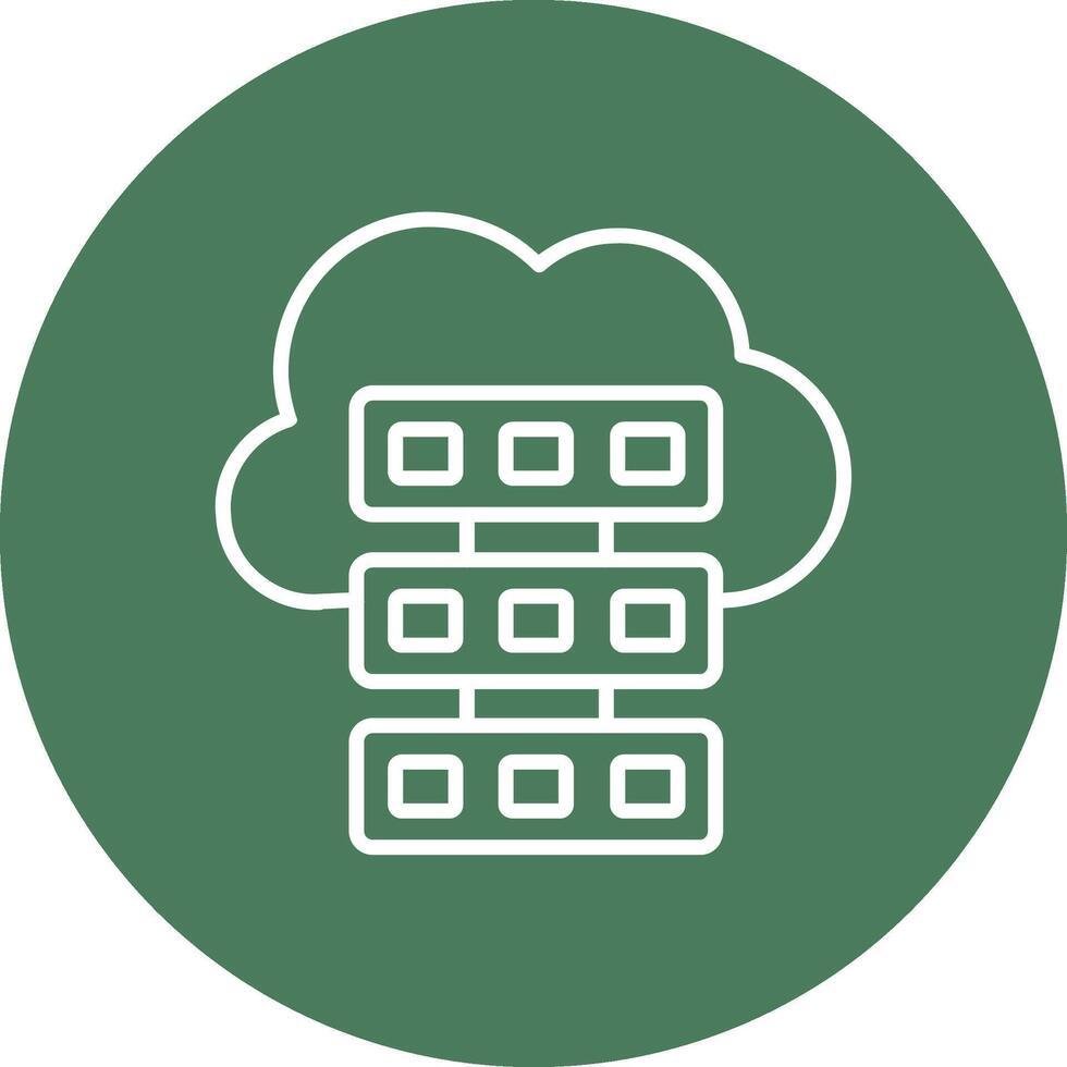 Cloud Computing Line Multi Circle Icon vector