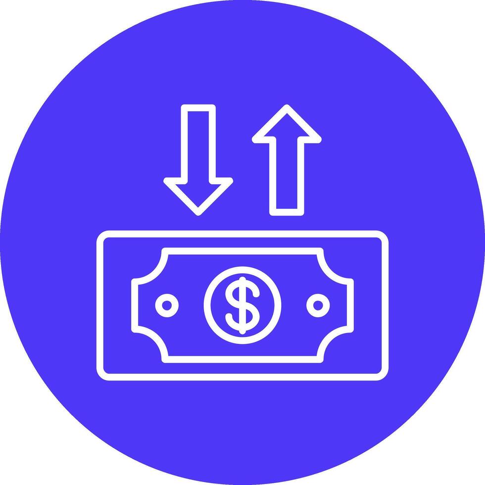 Dollar Bill Line Multi Circle Icon vector