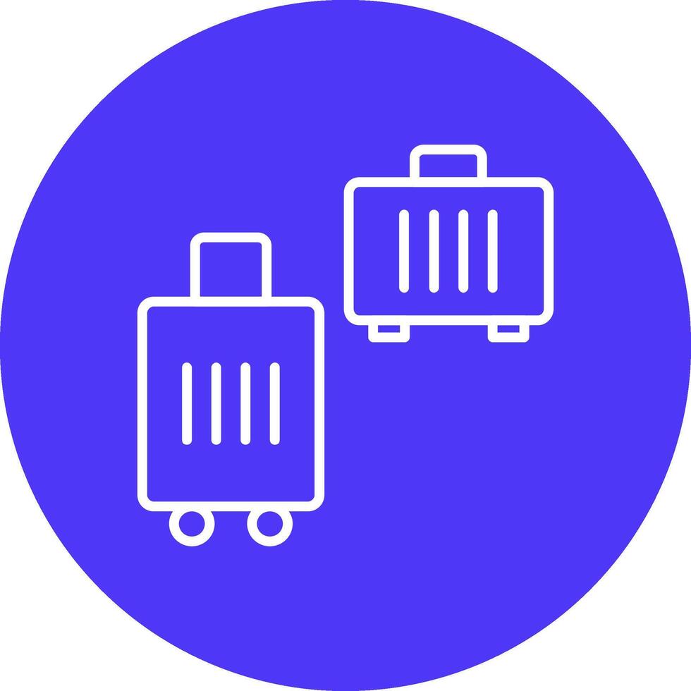 Suitcases Line Multi Circle Icon vector