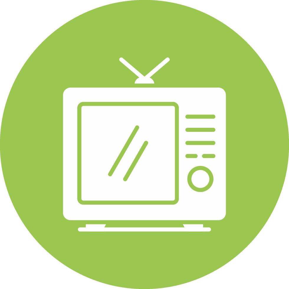 Tv Glyph Multi Circle Icon vector