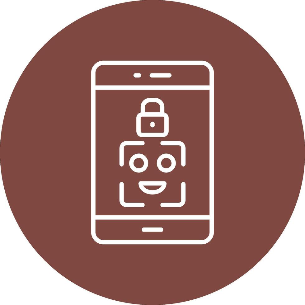 Facial Recognition Line Multi Circle Icon vector