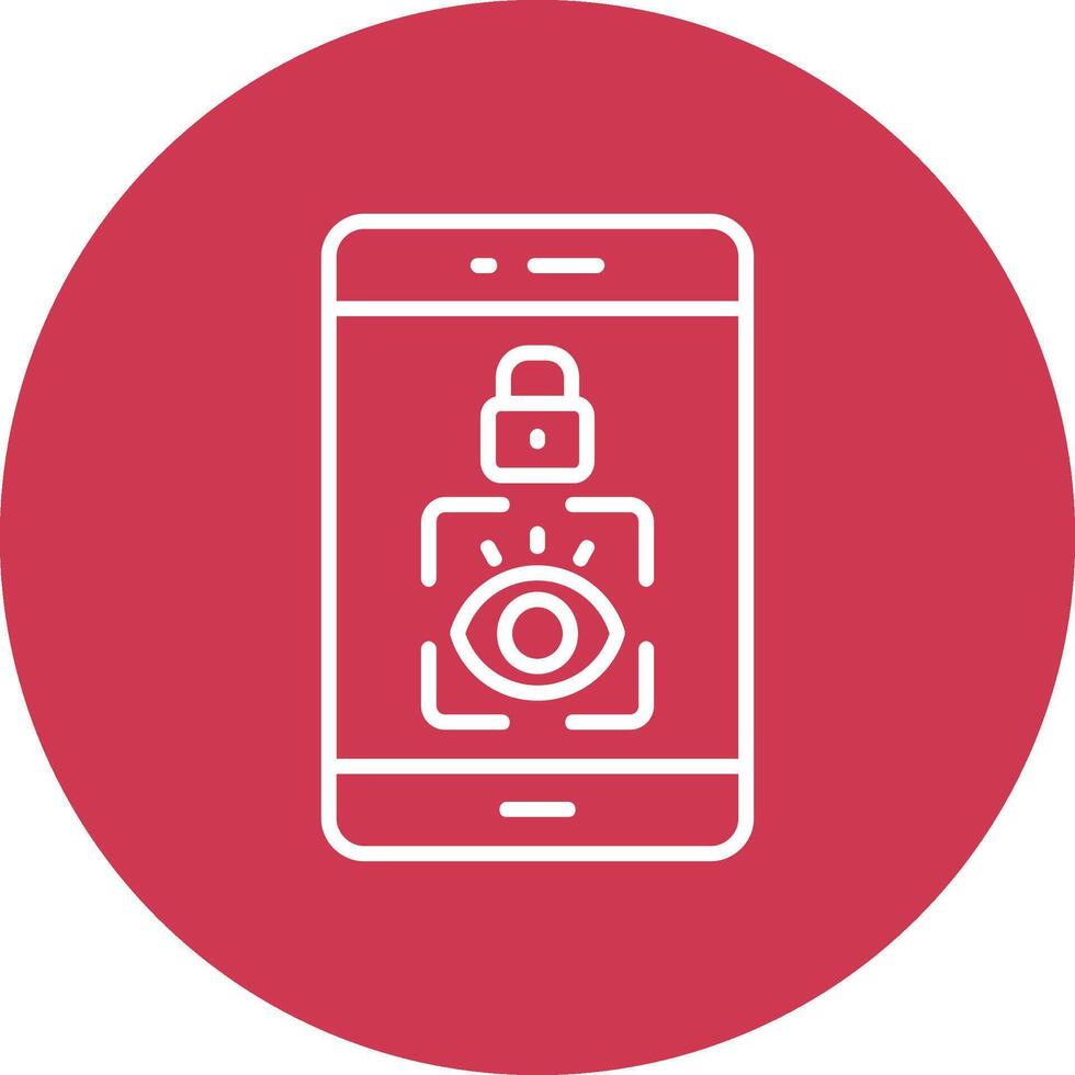 Eye Scanner Line Multi Circle Icon vector