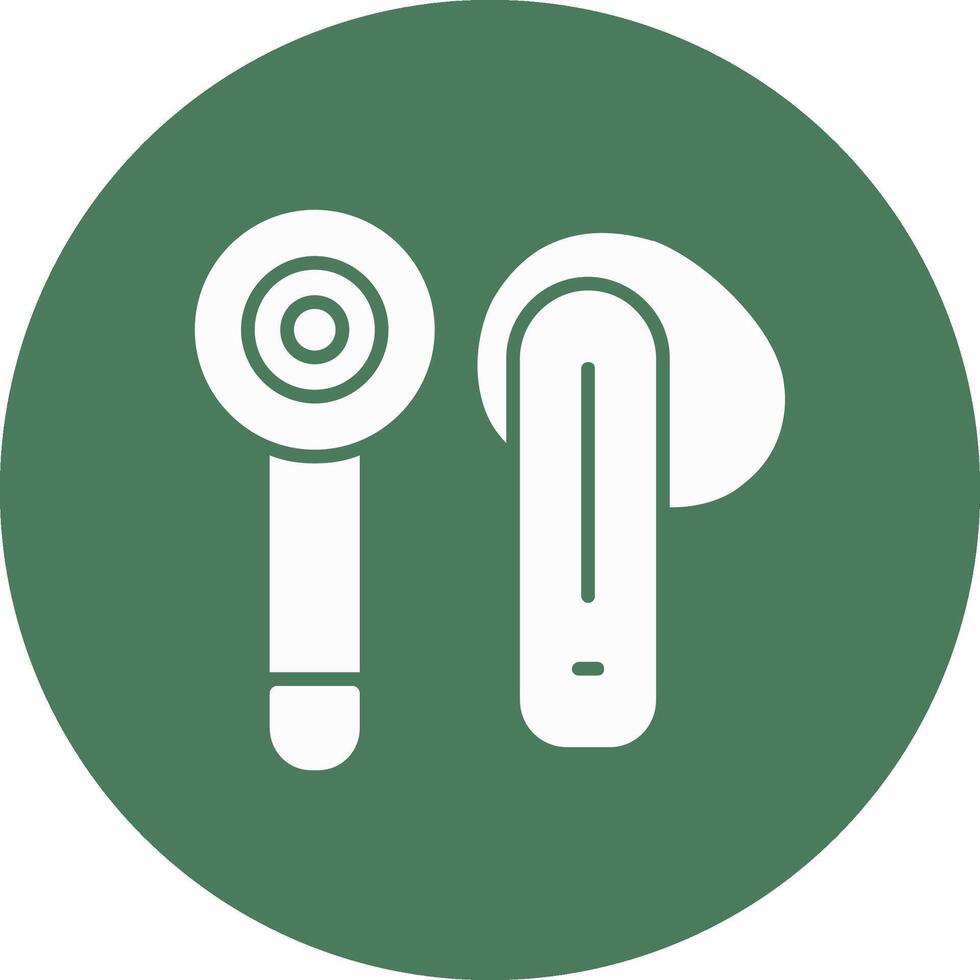 Earbud Glyph Multi Circle Icon vector