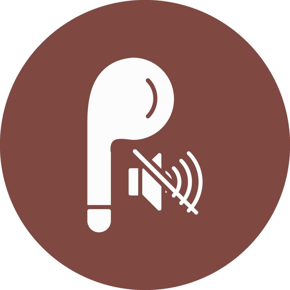 Earbud Glyph Multi Circle Icon vector