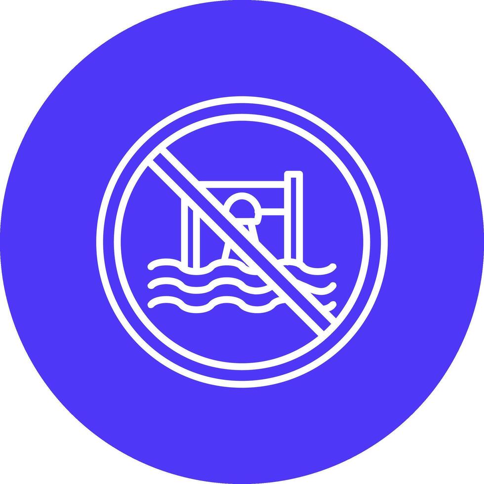 Prohibited Sign Line Multi Circle Icon vector