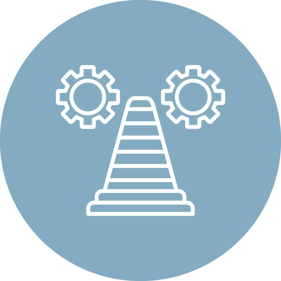 Traffic Cone Line Multi Circle Icon vector