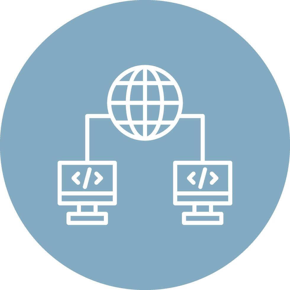 Internet Connection Line Multi Circle Icon vector