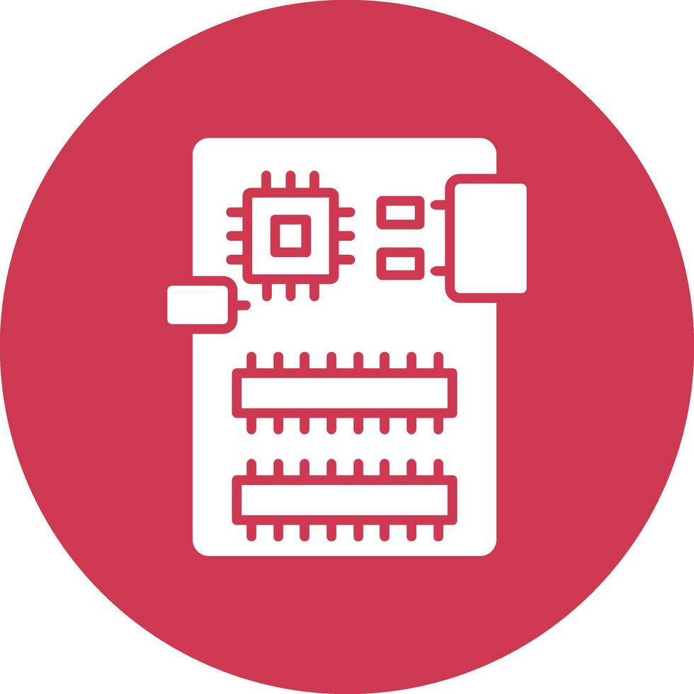 Circuit Board Glyph Multi Circle Icon vector