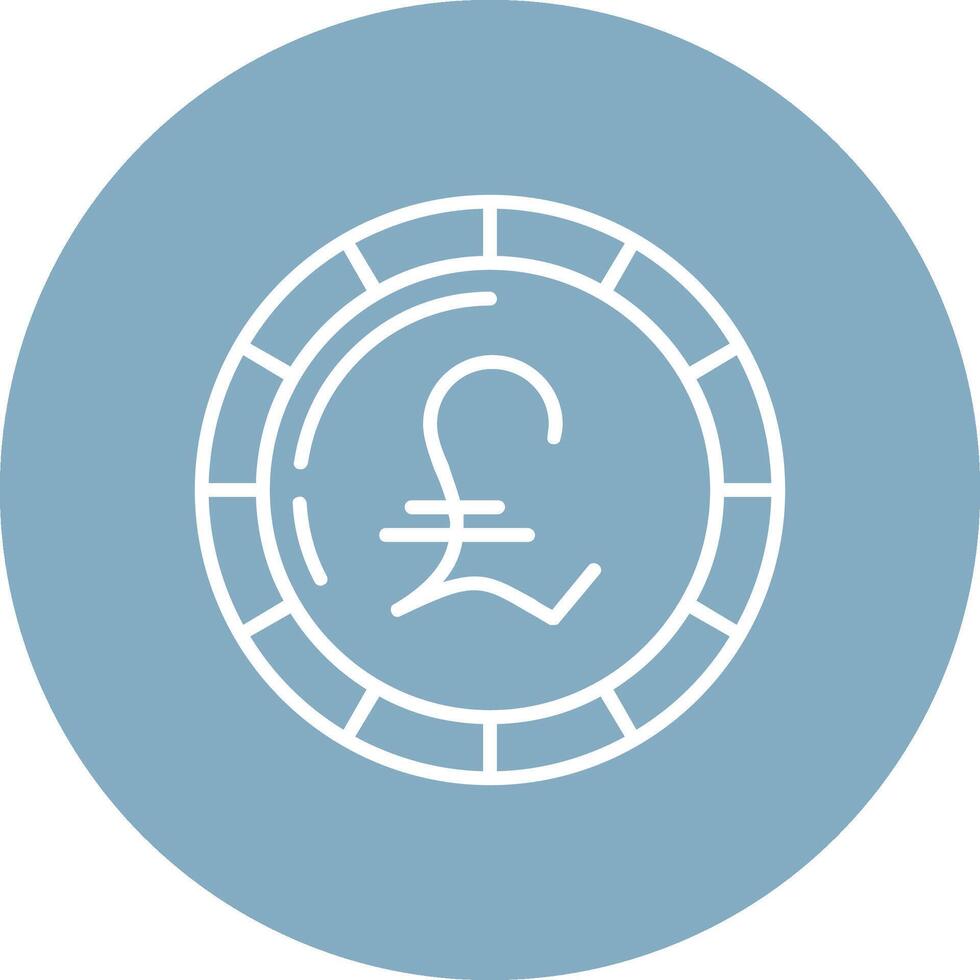 Pound Coin Line Multi Circle Icon vector