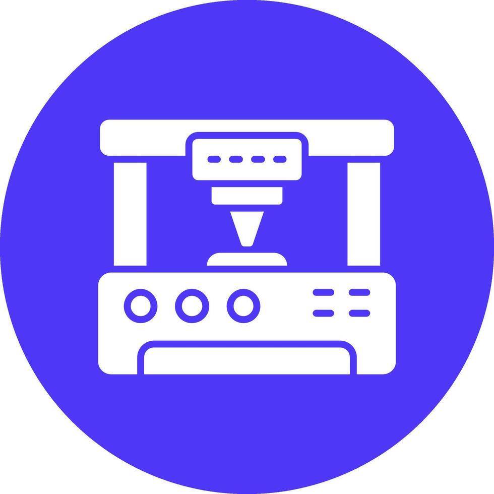 3d Printer Glyph Multi Circle Icon vector