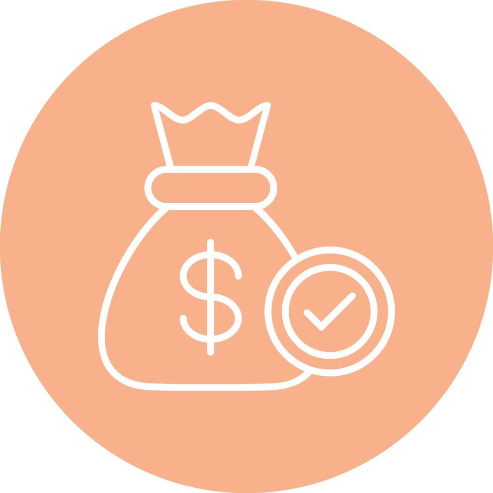 Cash Bag Line Multi Circle Icon vector