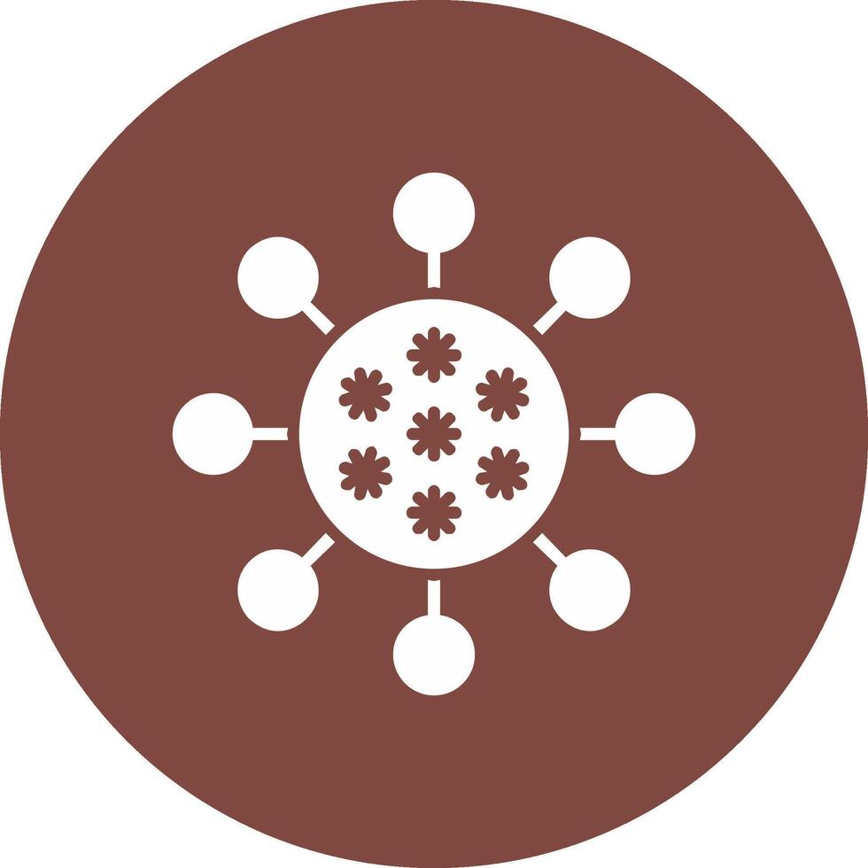 Bacteria Glyph Multi Circle Icon vector