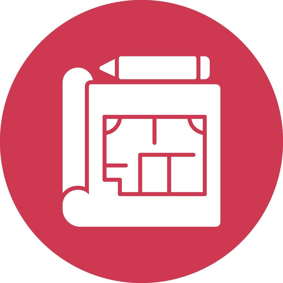 Blueprint Glyph Multi Circle Icon vector