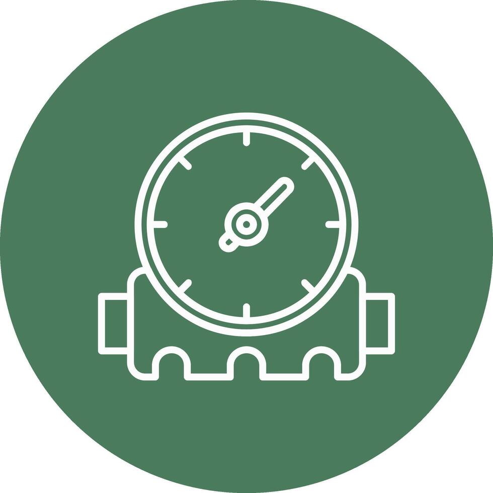 Pressure Gauge Line Multi Circle Icon vector