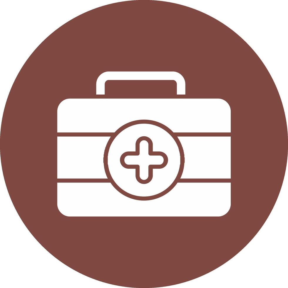 First Aid Kit Glyph Multi Circle Icon vector