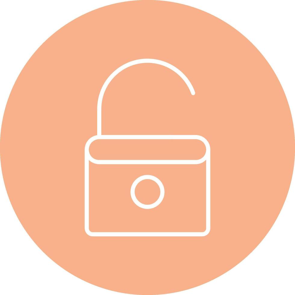 Open Lock Line Multi Circle Icon vector