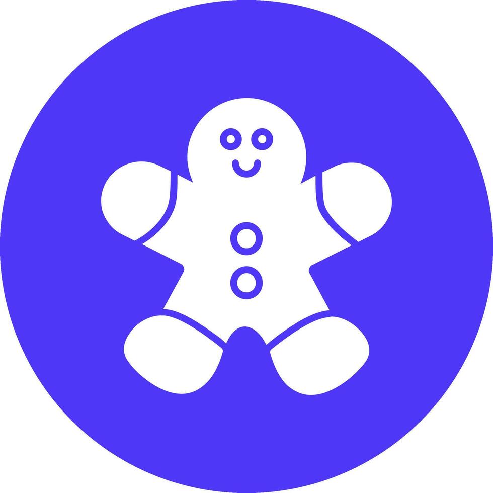 Gingerbread Man Glyph Multi Circle Icon vector