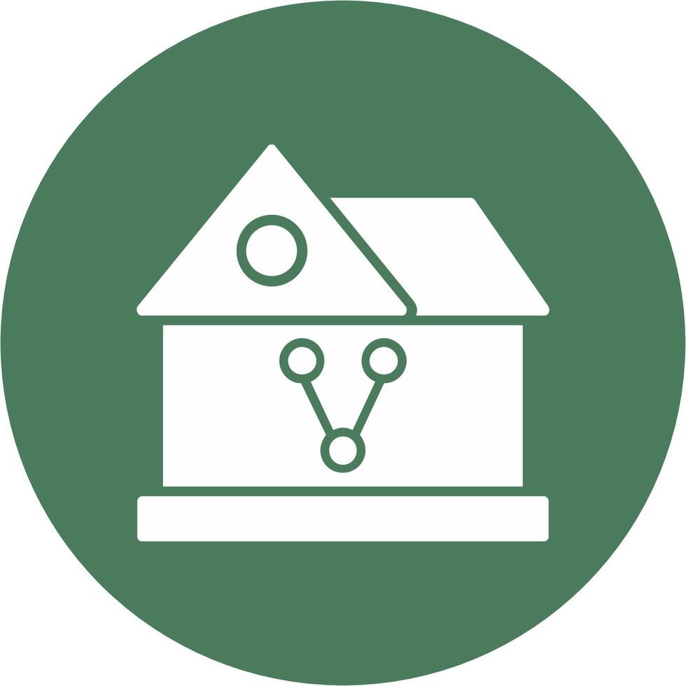 Sharing House Glyph Multi Circle Icon vector