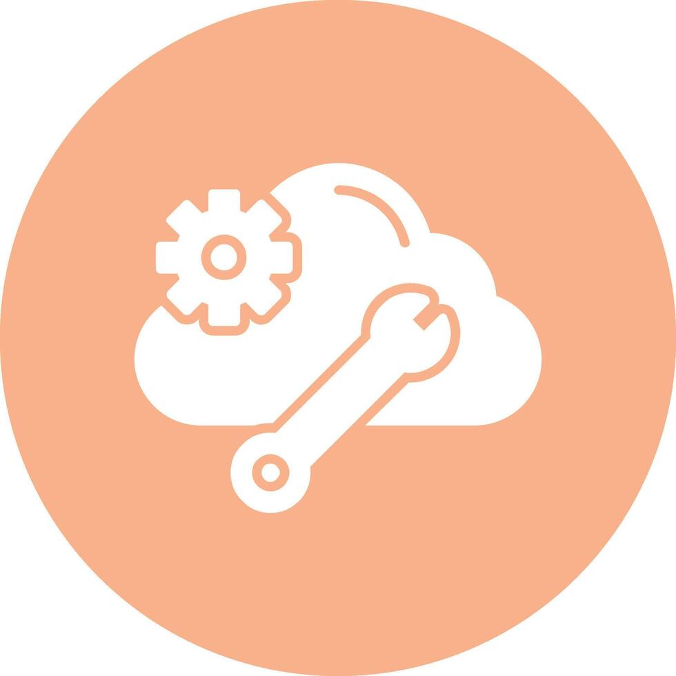 Cloud Computing Glyph Multi Circle Icon vector