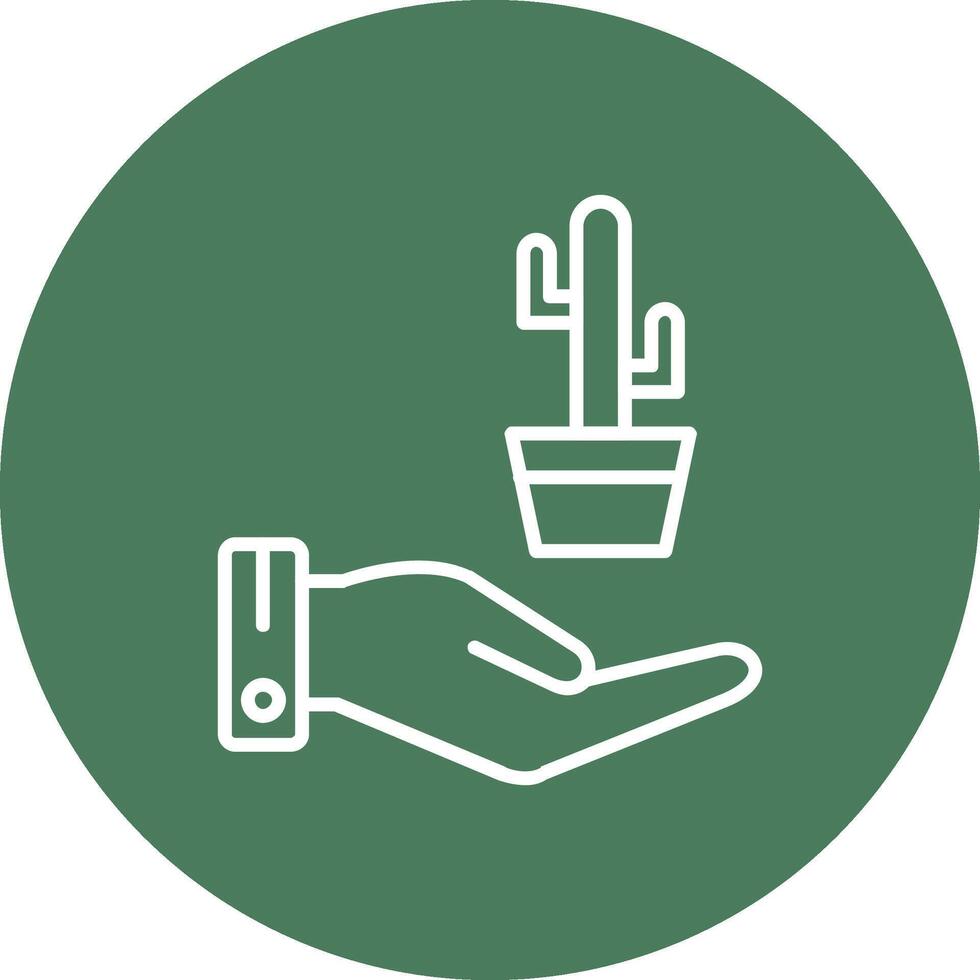 Cactus Line Multi Circle Icon vector