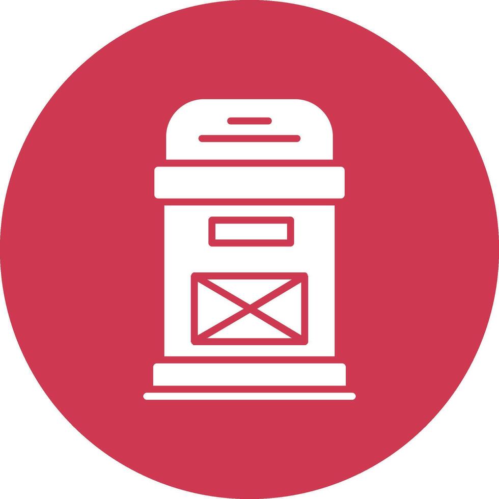 Postbox Glyph Multi Circle Icon vector