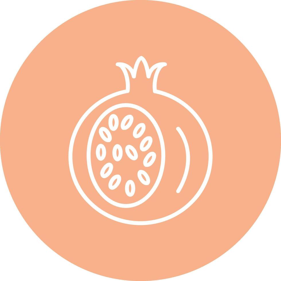 Pomegranate Line Multi Circle Icon vector