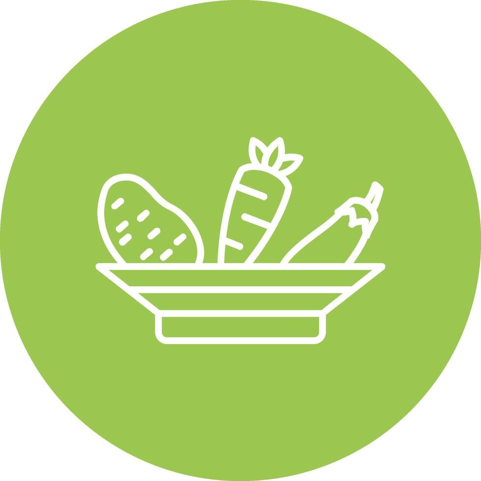 Vegetables Line Multi Circle Icon vector