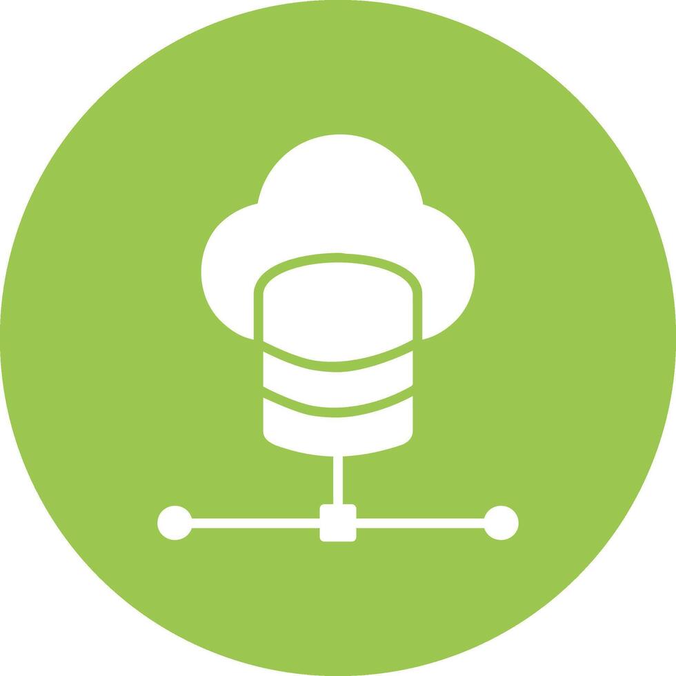 Cloud Database Glyph Multi Circle Icon vector