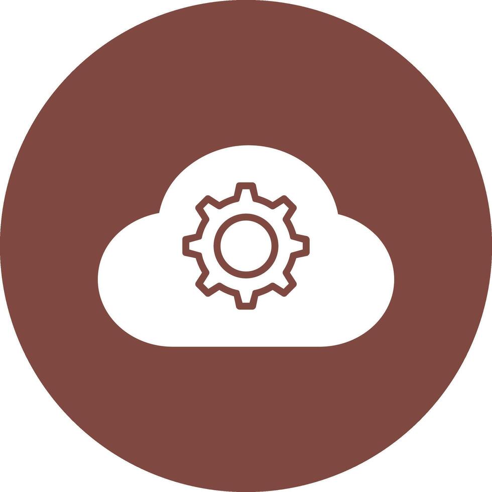 Cloud Settings Glyph Multi Circle Icon vector