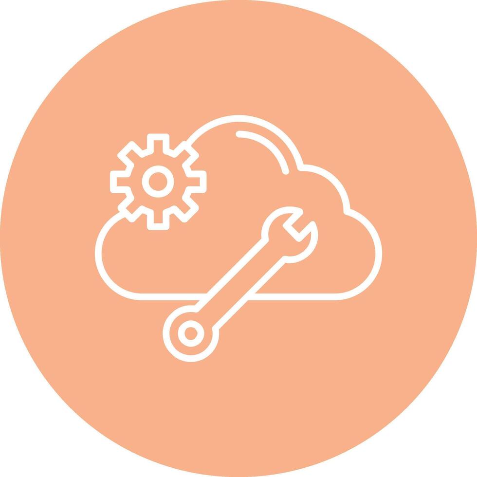 Cloud Computing Line Multi Circle Icon vector