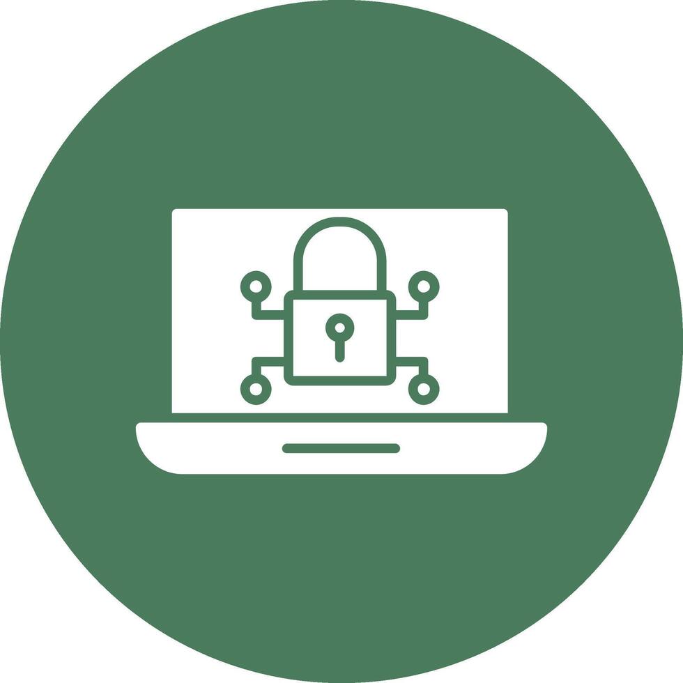 Cyber Security Glyph Multi Circle Icon vector