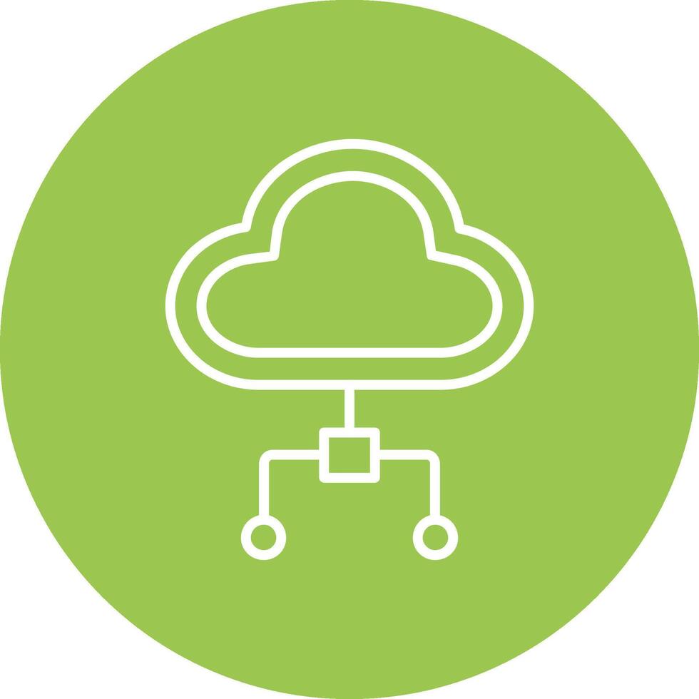 Cloud Computing Line Multi Circle Icon vector