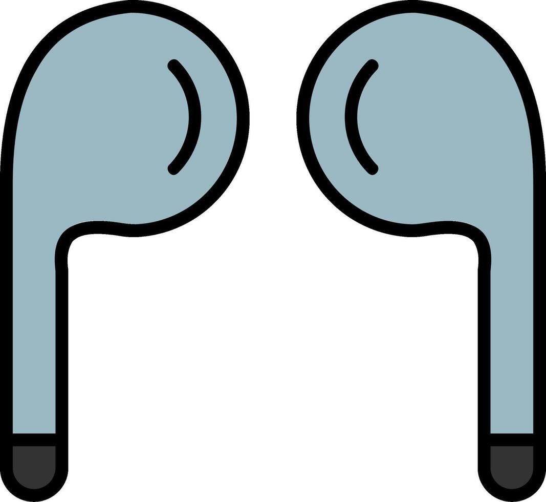 auriculares línea lleno icono vector