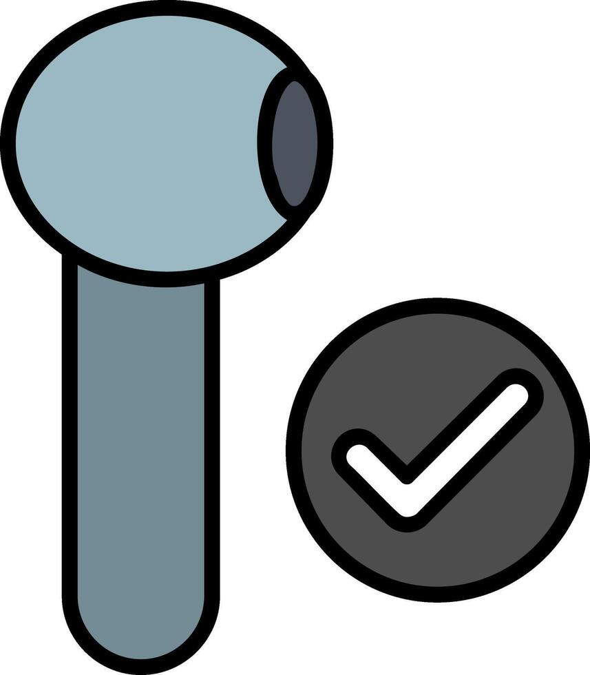 Earbud Line Filled Icon vector