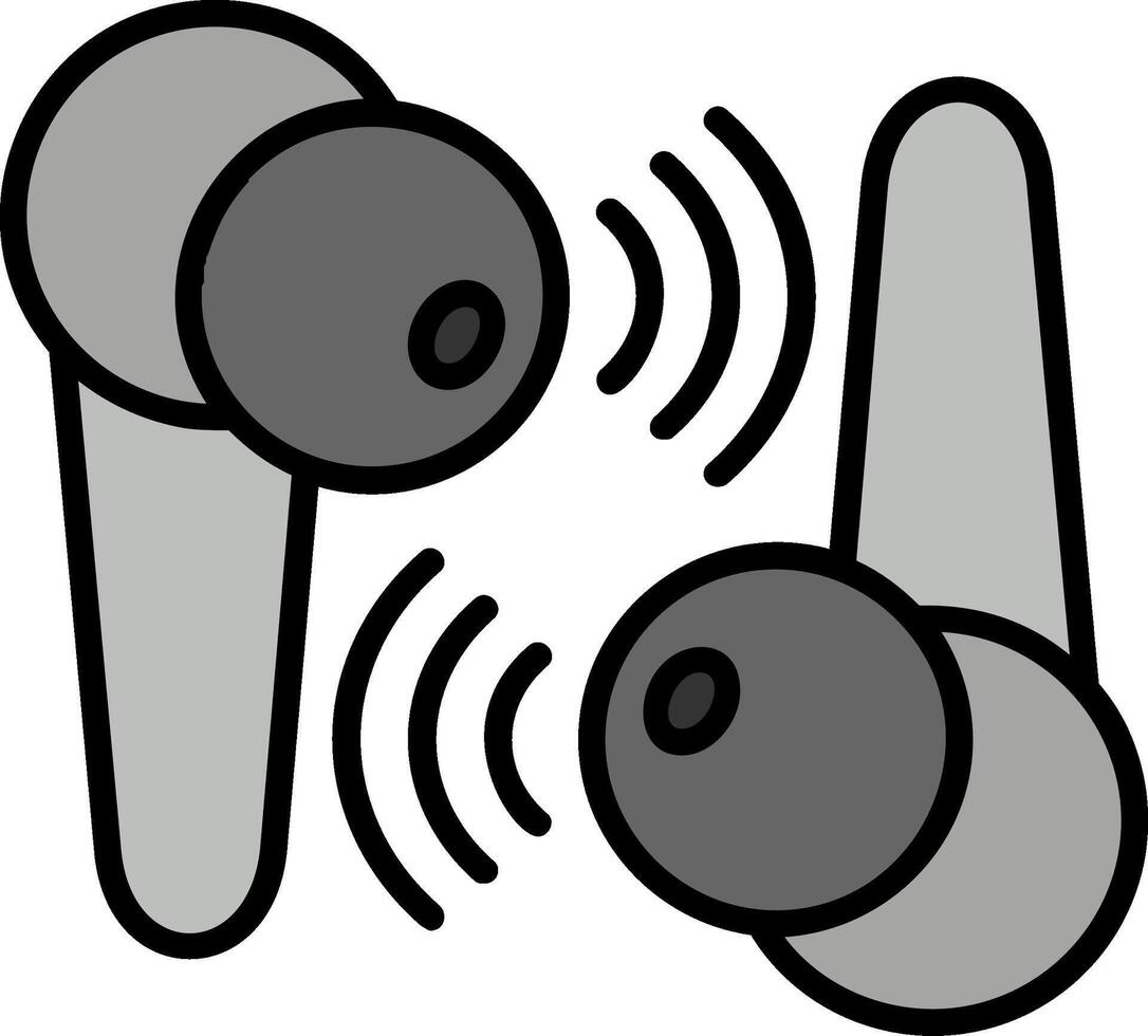 Earbuds Line Filled Icon vector