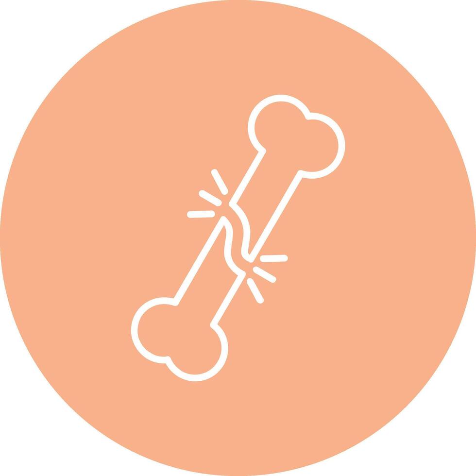 Broken Bone Line Multi Circle Icon vector