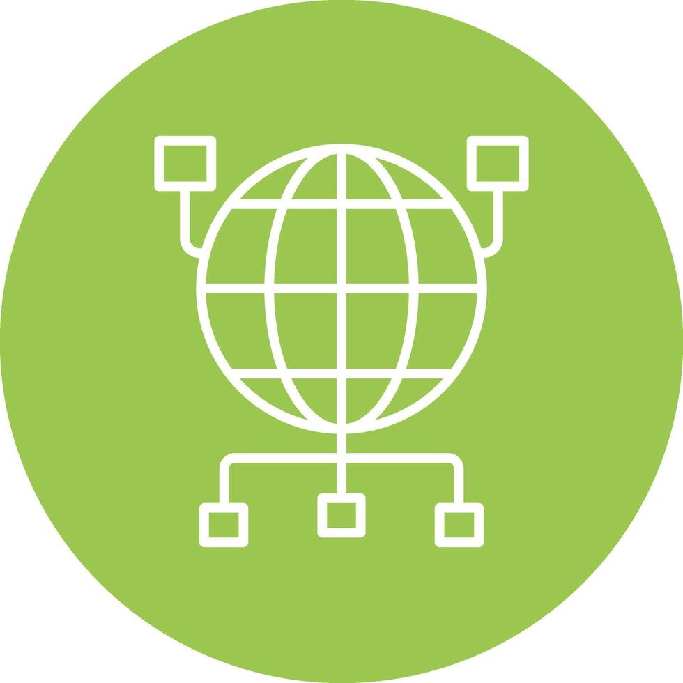 Global Organization Line Multi Circle Icon vector