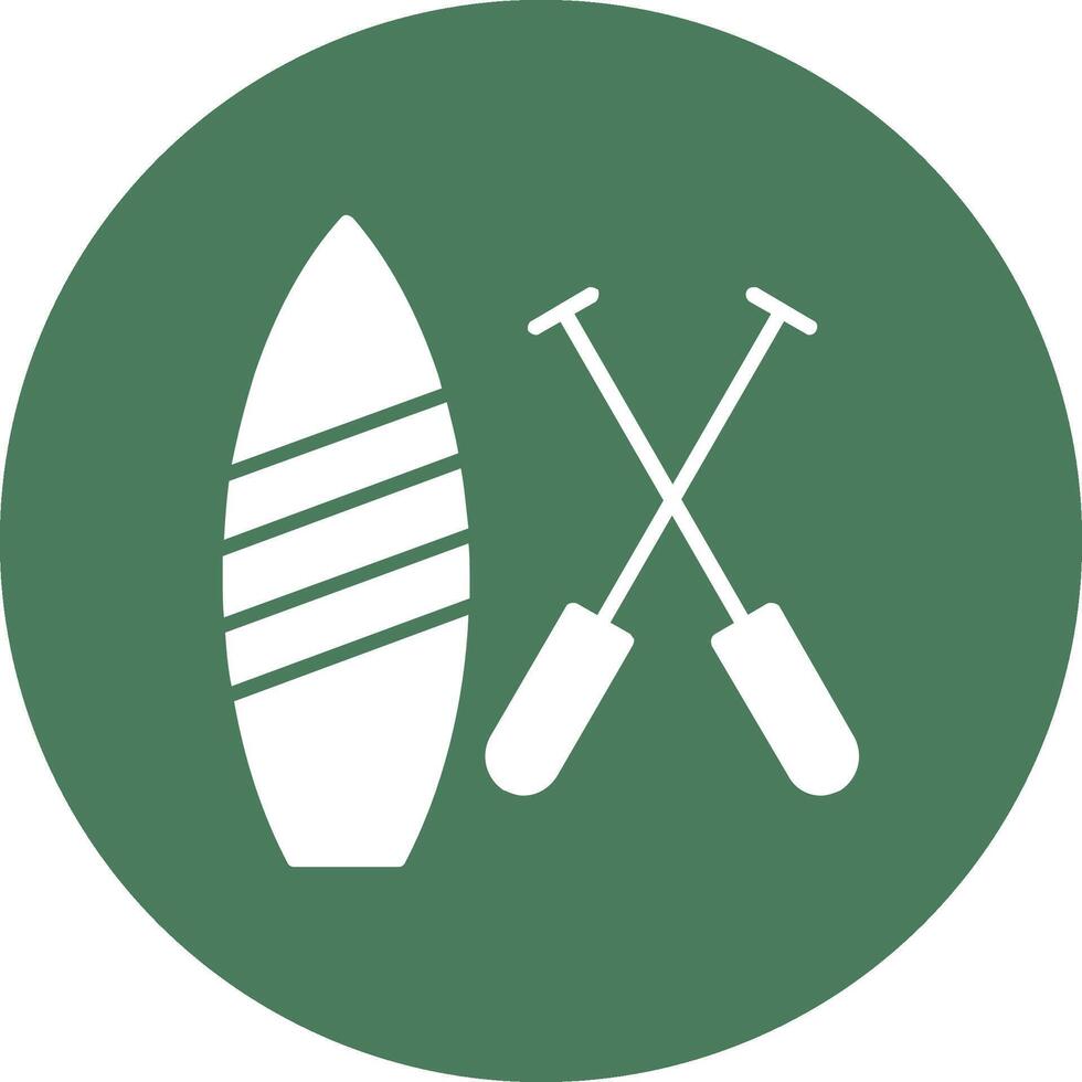 Paddle Board Glyph Multi Circle Icon vector