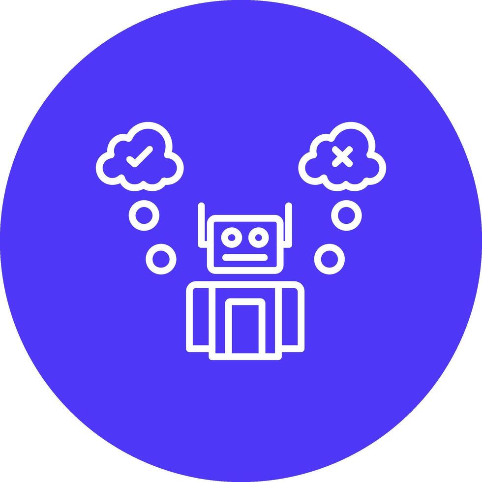 Robot Line Multi Circle Icon vector