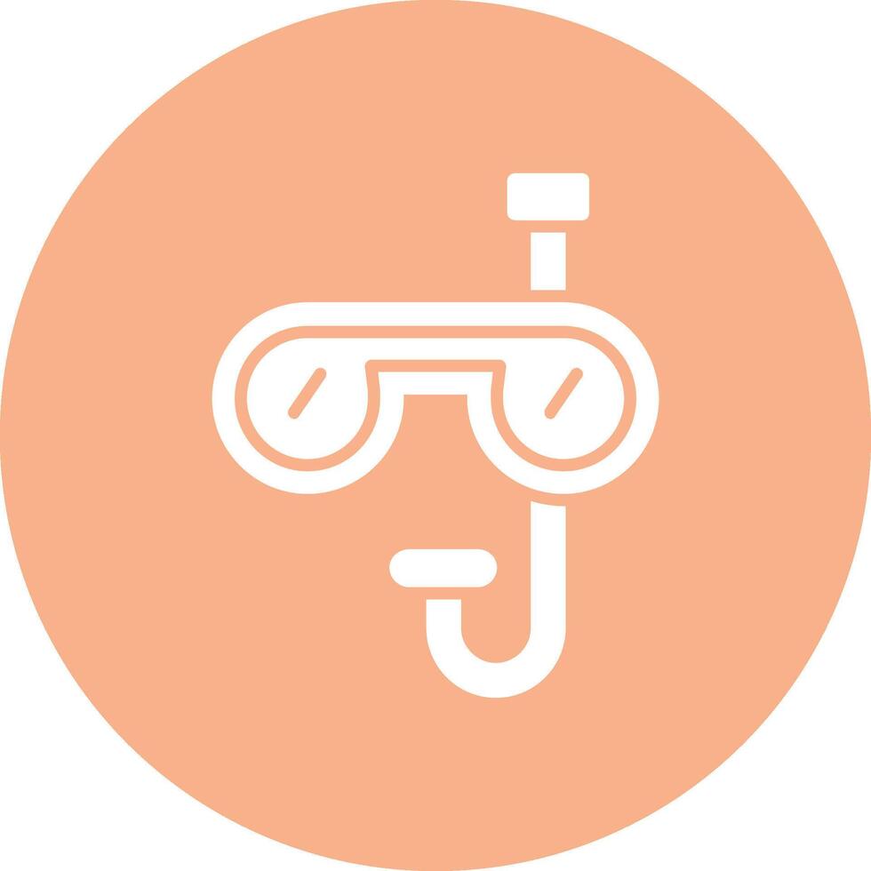 Snorkling Glyph Multi Circle Icon vector