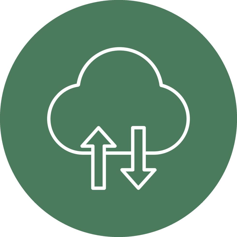 Cloud Data Transfer Line Multi Circle Icon vector